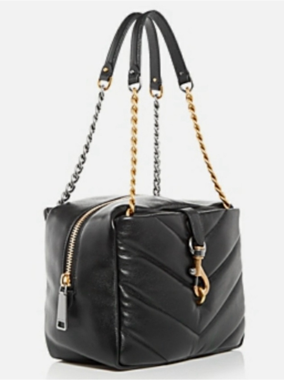 Rebecca Minkoff Edie Black Quilted Leather Shoulder Bag $378
